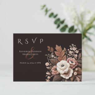 Modern Elegant Country Western- Floral RSVP Card