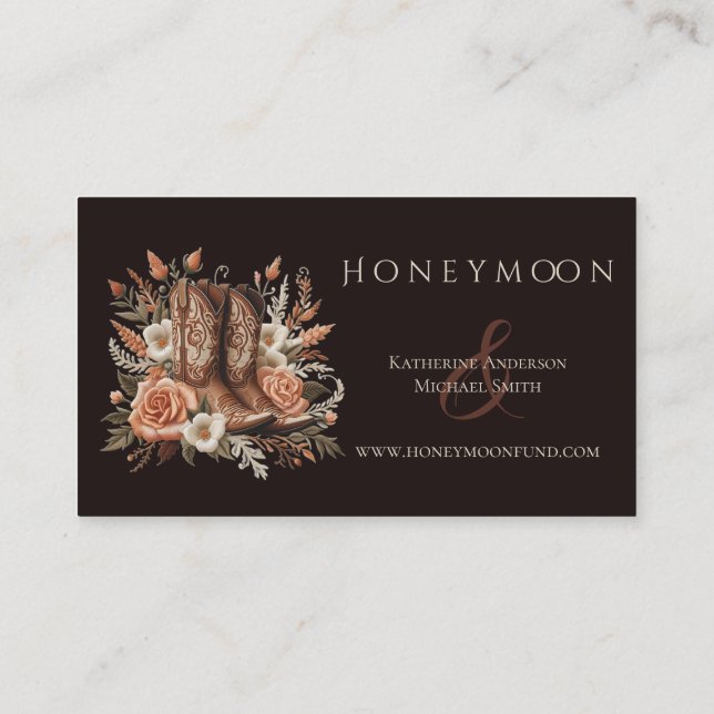 Modern Elegant Country Western- Flowers Business Card (Back)
