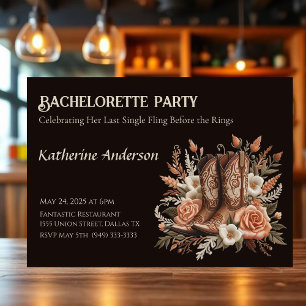 Modern Elegant Country Western- Flowers Invitation