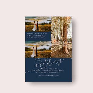 modern elegant couple photo wedding Invitation