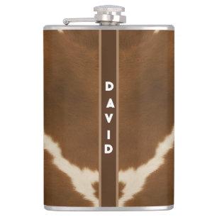 Modern Elegant Cow Faux Leather Collection Hip Flask
