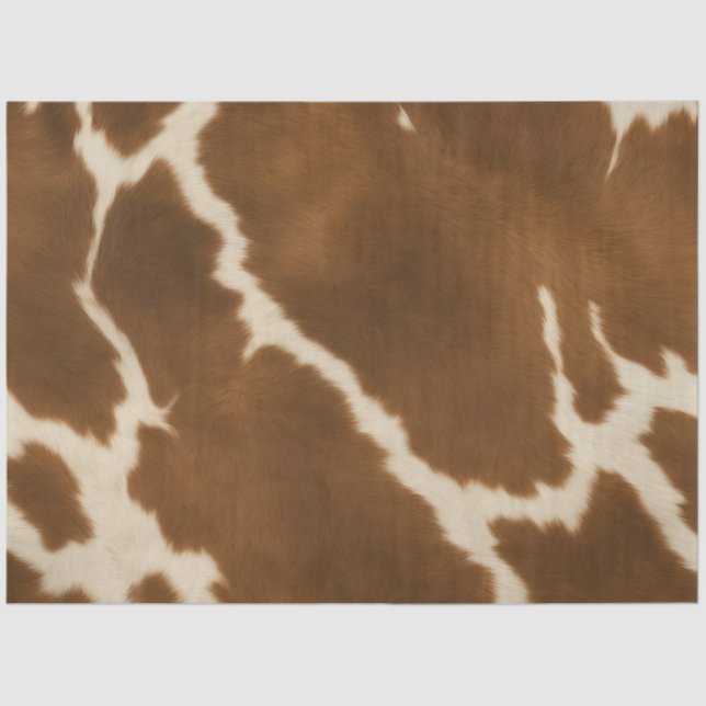 Modern Elegant Cow Faux Leather Collection Tissue Paper (Front)