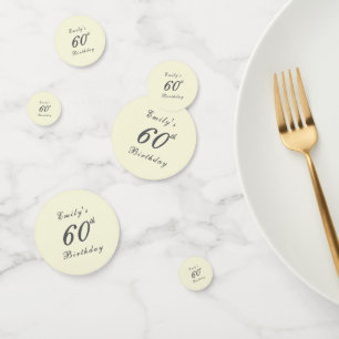 Modern Elegant Cream 60th Birthday Party Confetti