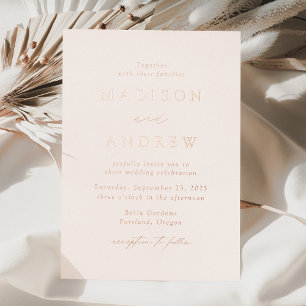 Modern Elegant Cream and Rose Gold Wedding