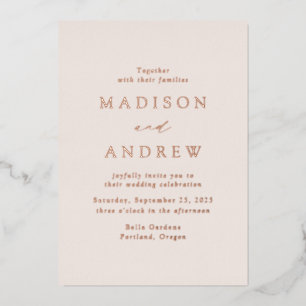Modern Elegant Cream and Rose Gold Wedding