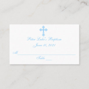 Modern Elegant Cross Bapstism Seating Place Cards