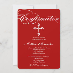 Modern Elegant Cross Confirmation Invitation