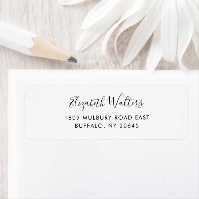 Modern Elegant Cursive Script Return Address Label (Insitu)