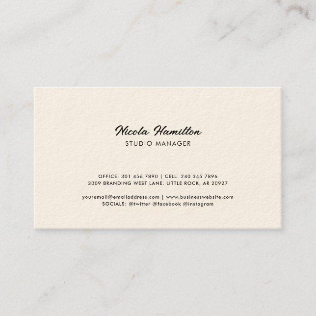 Modern Elegant Custom Business Card (Front)