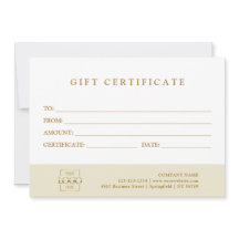 Modern Elegant Custom Business Gift Certificate