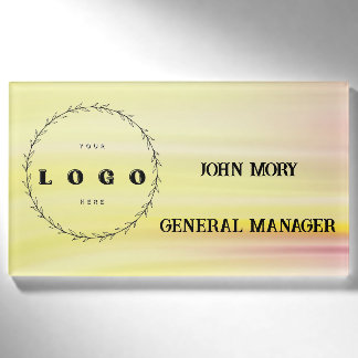 modern Elegant Custom Name Title Employee Tag