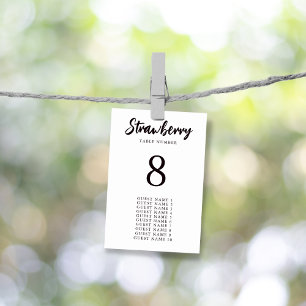 Modern Elegant Custom Name Wedding Table Seating Number