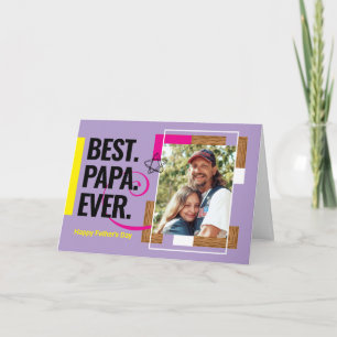Modern Elegant Custom Photo Happy Fathers Day Card