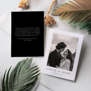 Modern Elegant Custom Photo Wedding Thank You Card