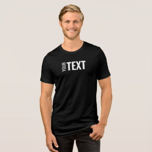 Modern Elegant Custom Text Template Mens Black Tri-Blend Shirt