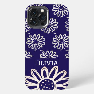 Modern elegant cute girly daisy flower iPhone 13 pro max case