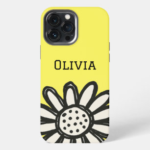 Modern elegant cute girly daisy flower iPhone 13 pro max case