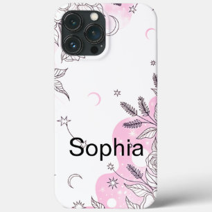 Modern elegant cute girly simple florals iPhone 13 pro max case