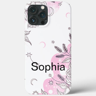 Modern elegant cute girly simple florals iPhone 13 pro max case