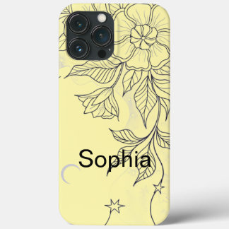 Modern elegant cute girly simple florals iPhone 13 pro max case