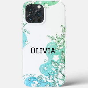 Modern elegant cute girly simple florals iPhone 13 pro max case