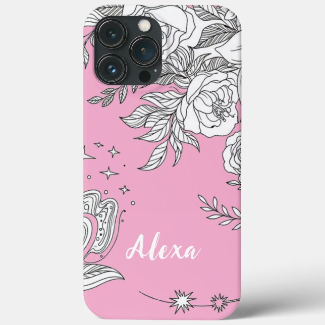 Modern elegant cute girly simple florals Case-Mate iPhone case (Back)