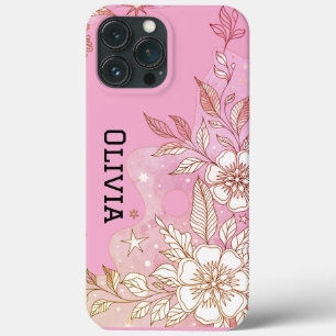 Modern elegant cute girly simple florals iPhone 13 pro max case