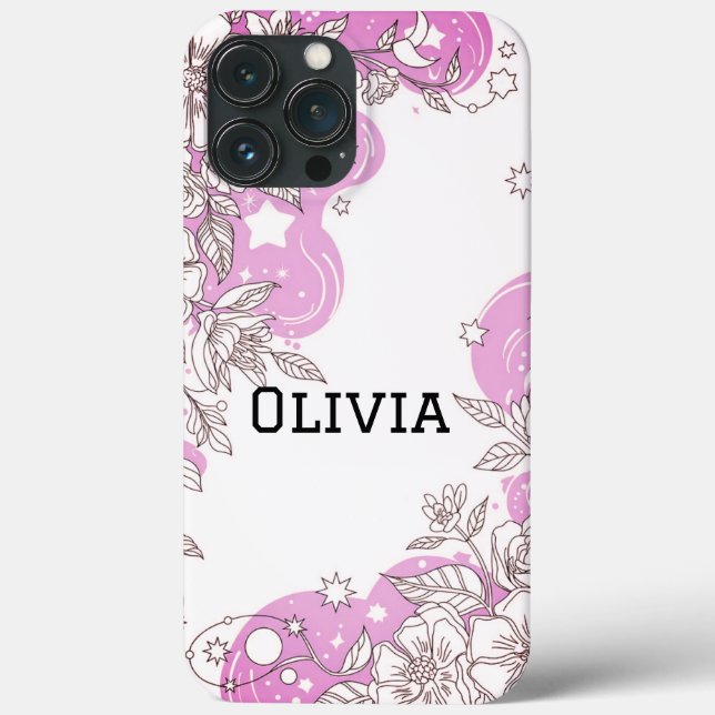 Modern elegant cute girly simple florals Case-Mate iPhone case (Back)