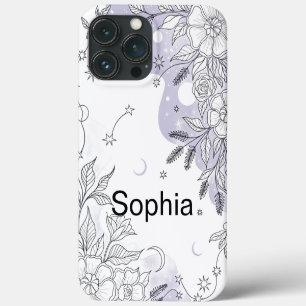 Modern elegant cute girly simple florals iPhone 13 pro max case