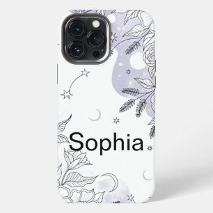 Modern elegant cute girly simple florals iPhone 13 pro max case