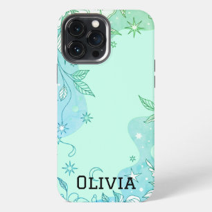 Modern elegant cute girly simple florals iPhone 13 pro max case
