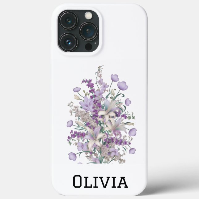 Modern elegant cute girly simple wildflowers  Case-Mate iPhone case (Back)