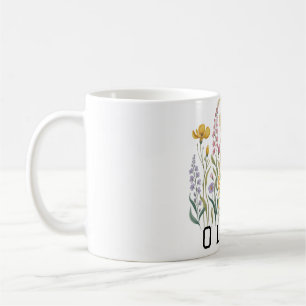 Modern elegant cute girly simple wildflowers  coffee mug