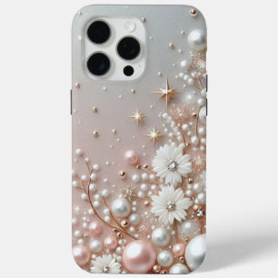 Modern elegant cute golden pearls Valentine’s Day iPhone 15 Pro Max Case