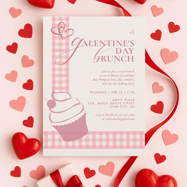 Modern Elegant Cute Pink Typography Galentine's Invitation (Creator Uploaded)