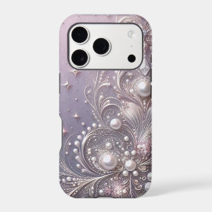 Modern elegant cute purple pearls Valentine’s Day