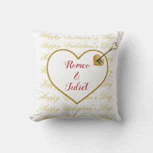 Modern Elegant Cute Red Heart Love Valentines Day Cushion