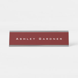 Modern Elegant Cute Unique Stylish Dark Red Colour Desk Name Plate