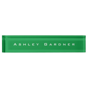 Modern Elegant Cute Unique Stylish Kelly Green Nameplate