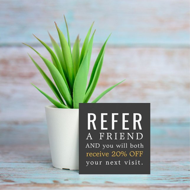 Modern Elegant Dark Beauty Salon Referral Card (Creator Uploaded)