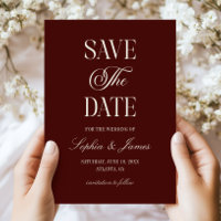 Modern Elegant Dark Burgundy Ivory Wedding
