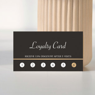 Modern Elegant Dark Faux Gold Line Loyalty Card