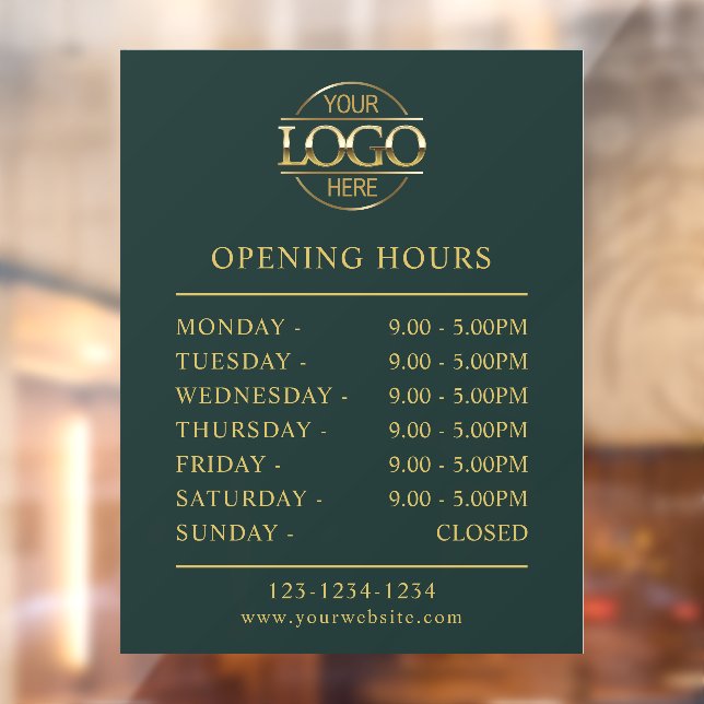 Modern Elegant Dark Green | Business Opening Hours (Sheet 2)