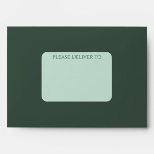 Modern elegant dark green envelope
