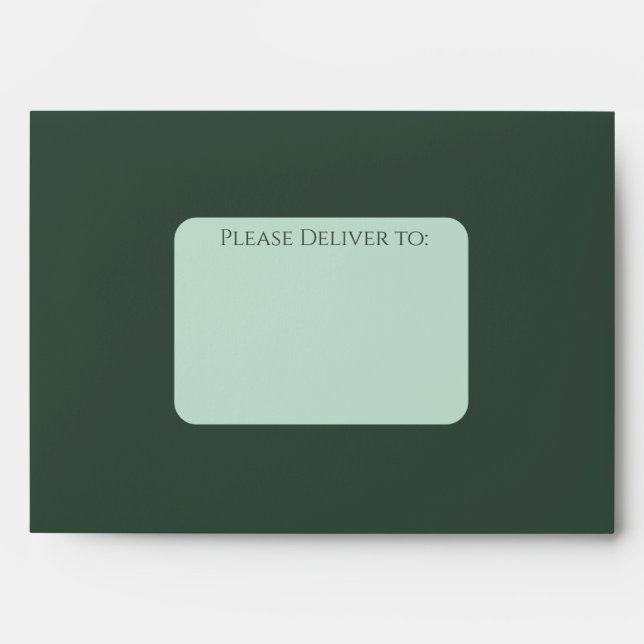 Modern elegant dark green  envelope (Front)