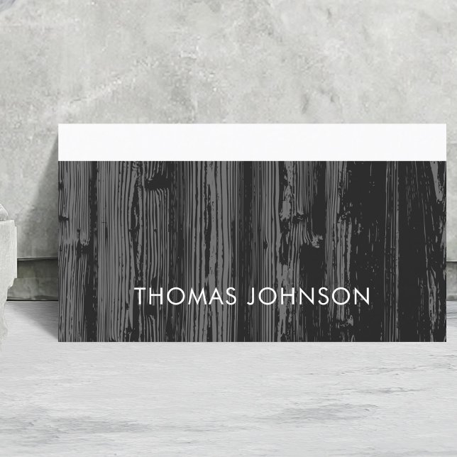 Modern Elegant Dark Grey Timber Construction  Business Card (Creator Uploaded)