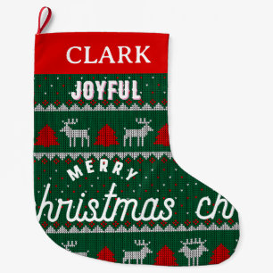 Modern Elegant Decorative Christmas Illustrations Large Christmas Stocking