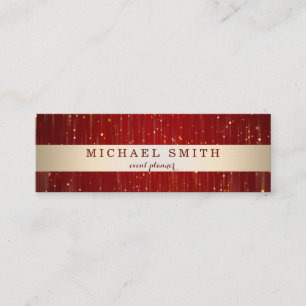 Modern Elegant Decorative Faux Gold Striped Mini Business Card