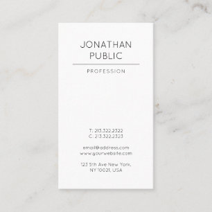 Modern Elegant Design Clean Plain Trendy Luxury Business Card