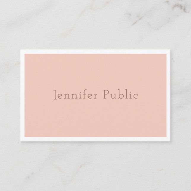 Modern Elegant Design Fashionable Trendy Plain Business Card (Front)
